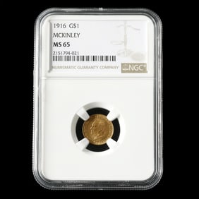 1916 McKinley Memorial Gold Dollar, NGC MS65