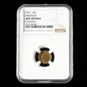 1917 William McKinley Gold Dollar, NGC UNC DETAILS CLEANED