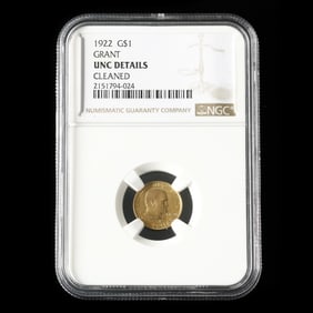 1922 Grant Memorial Gold Dollar, NGC DETAILS CLEANED