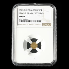 1905 Oregon Gold "1/4", Lewis & Clark Exposition, NGC MS65