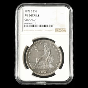 1878-S Trade Dollar, NGC AU DETAILS CLEANED