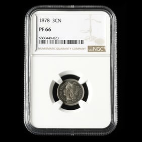 1878 3-Cent Nickel Proof Strikes Only, NGC PF66