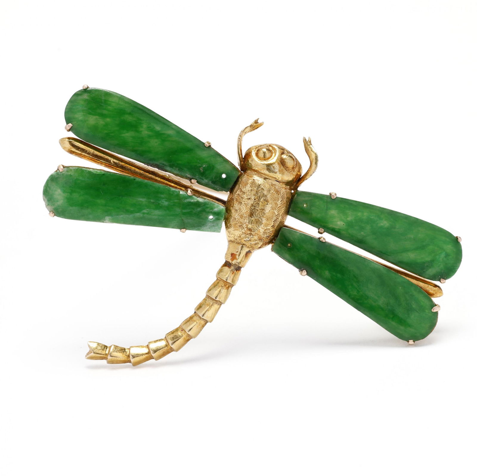 Gold and Jade Dragonfly Brooch, China (1 of 3)