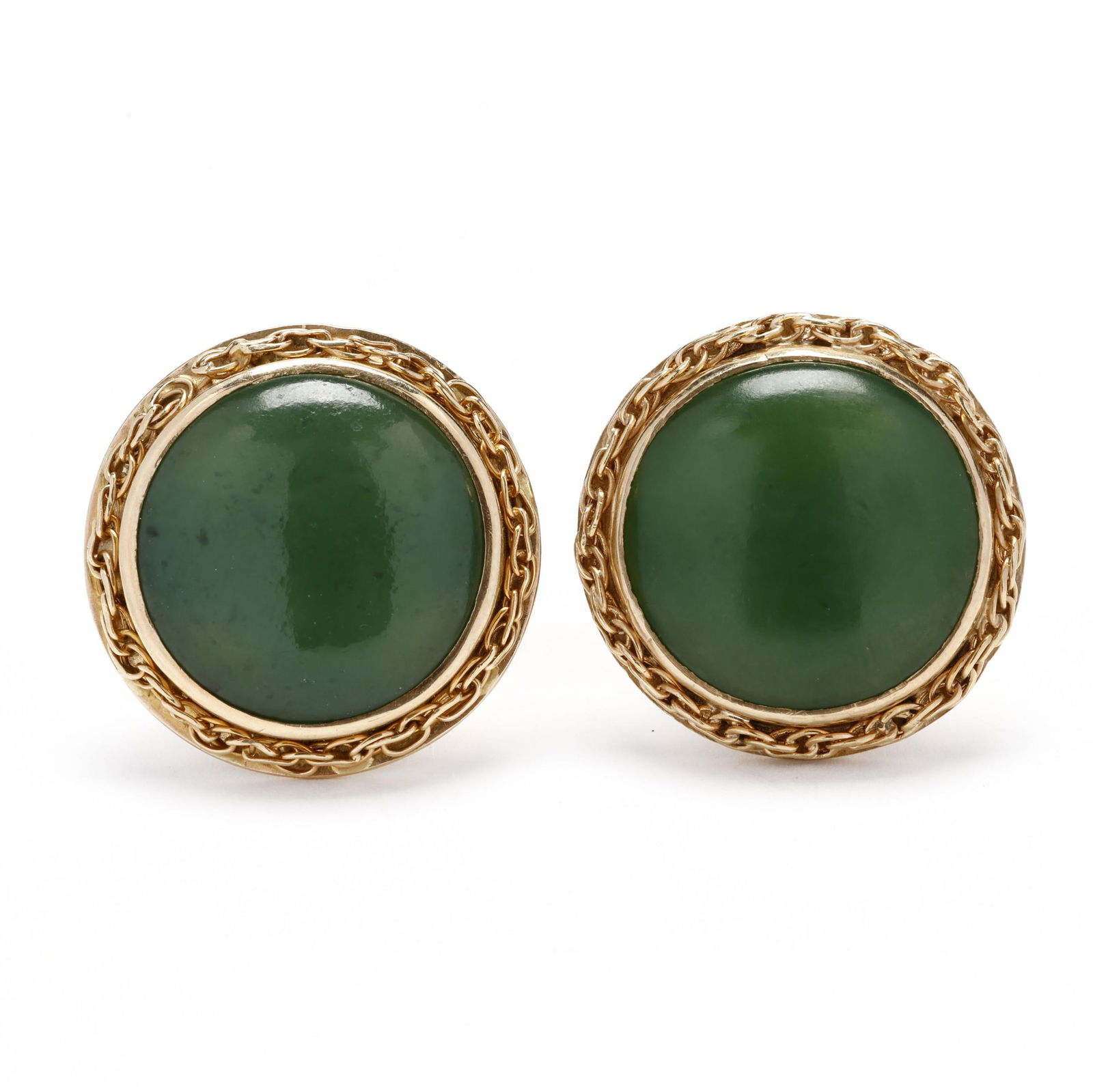 Gold and Nephrite Jade Cufflinks (1 of 4)