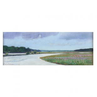 Charles Basham (American b. 1953), Ashley River, Near Middleton Place: Charles Basham (American b. 1953), Ashley River, Near Middleton Place pastel on paper, signed at lower left, retaining gallery label to verso, mounted in a giltwood frame under glass. Sheet 4 3/4 x