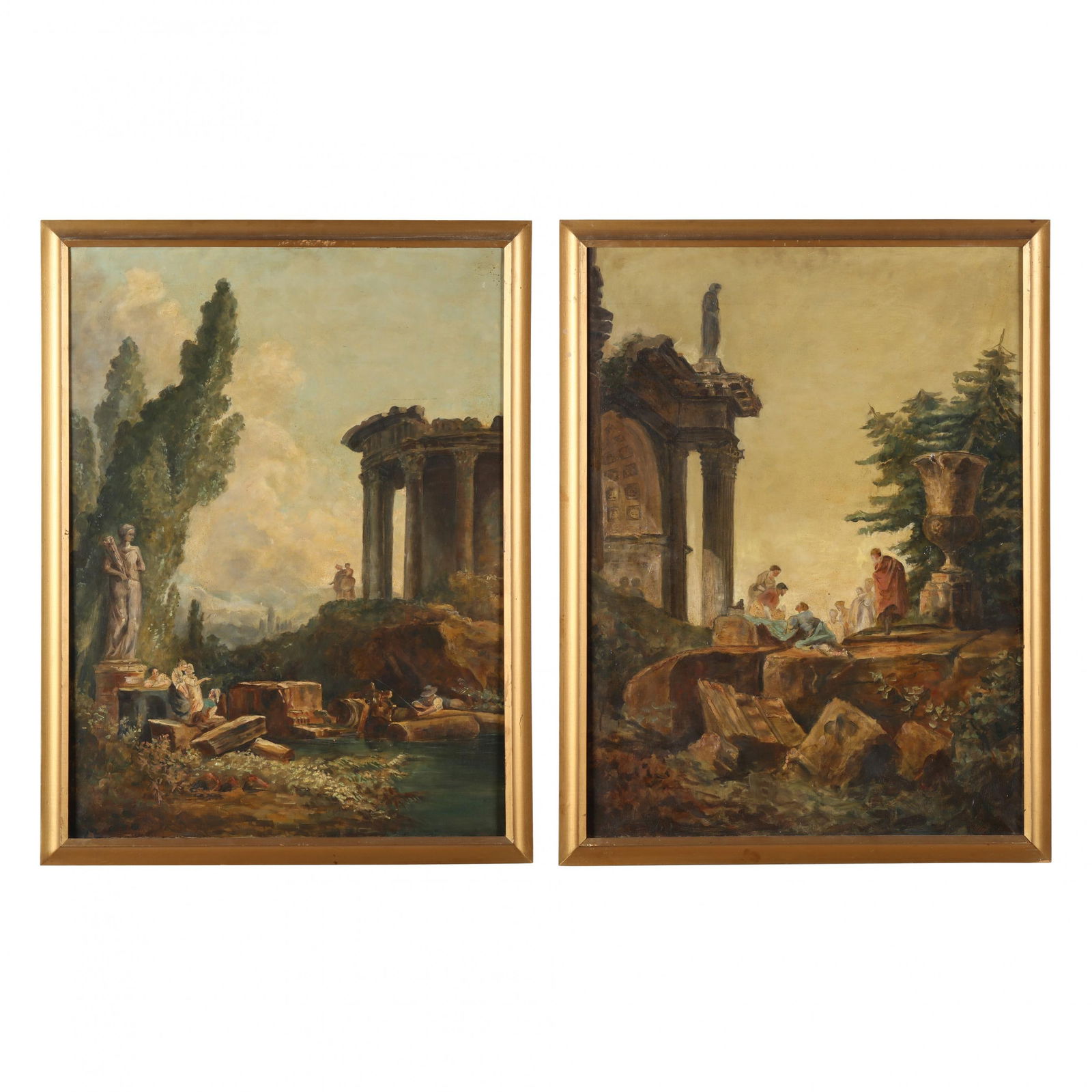 Italian School (Late 19th Century), Pair of Capriccio Landscapes (1 of 4)