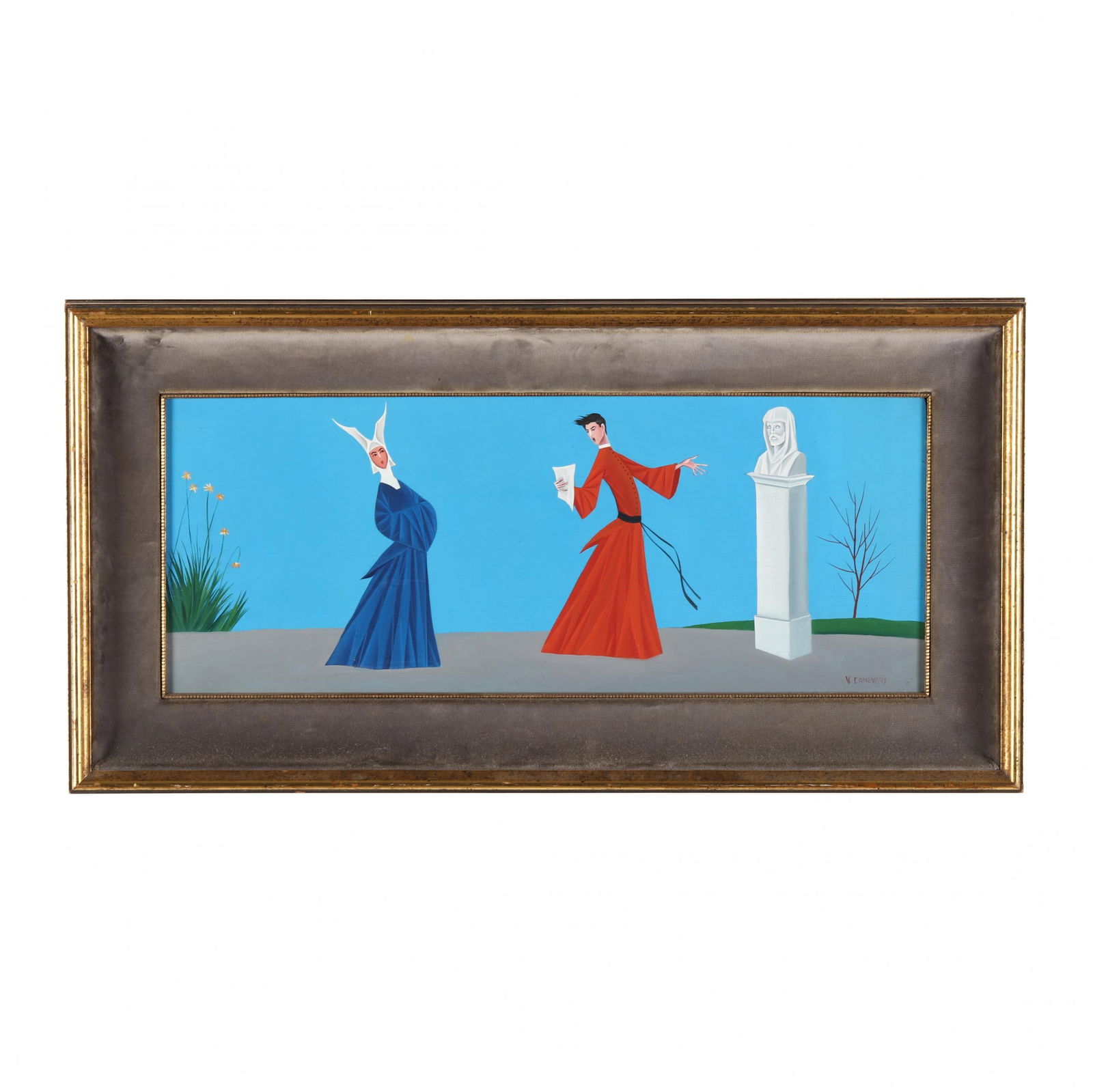 Veniero Canevari (Italian, 1926-1988), Priest Serenading Nun (1 of 5)