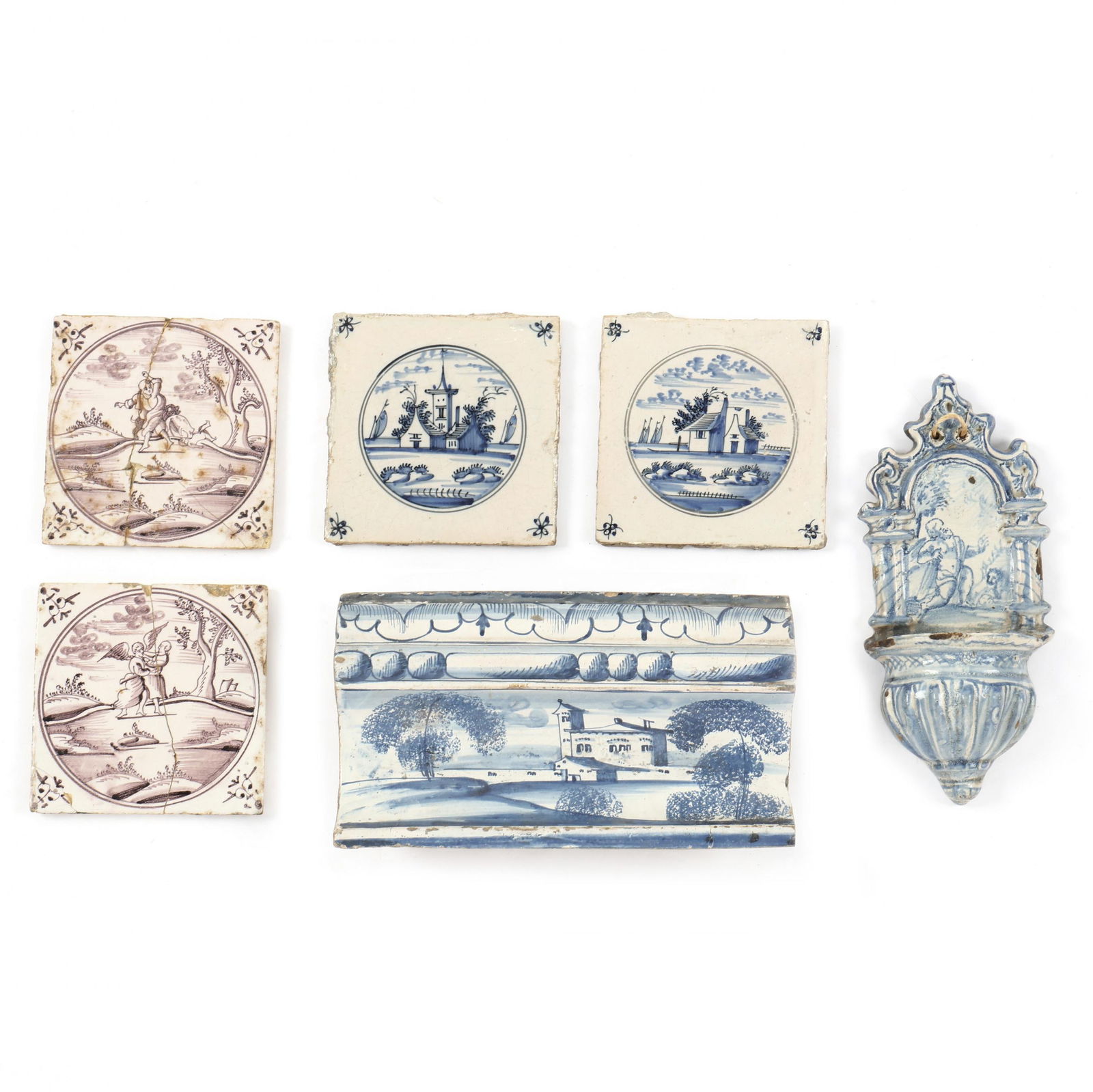 A Collection of Six Dutch Delftware Items (1 of 9)