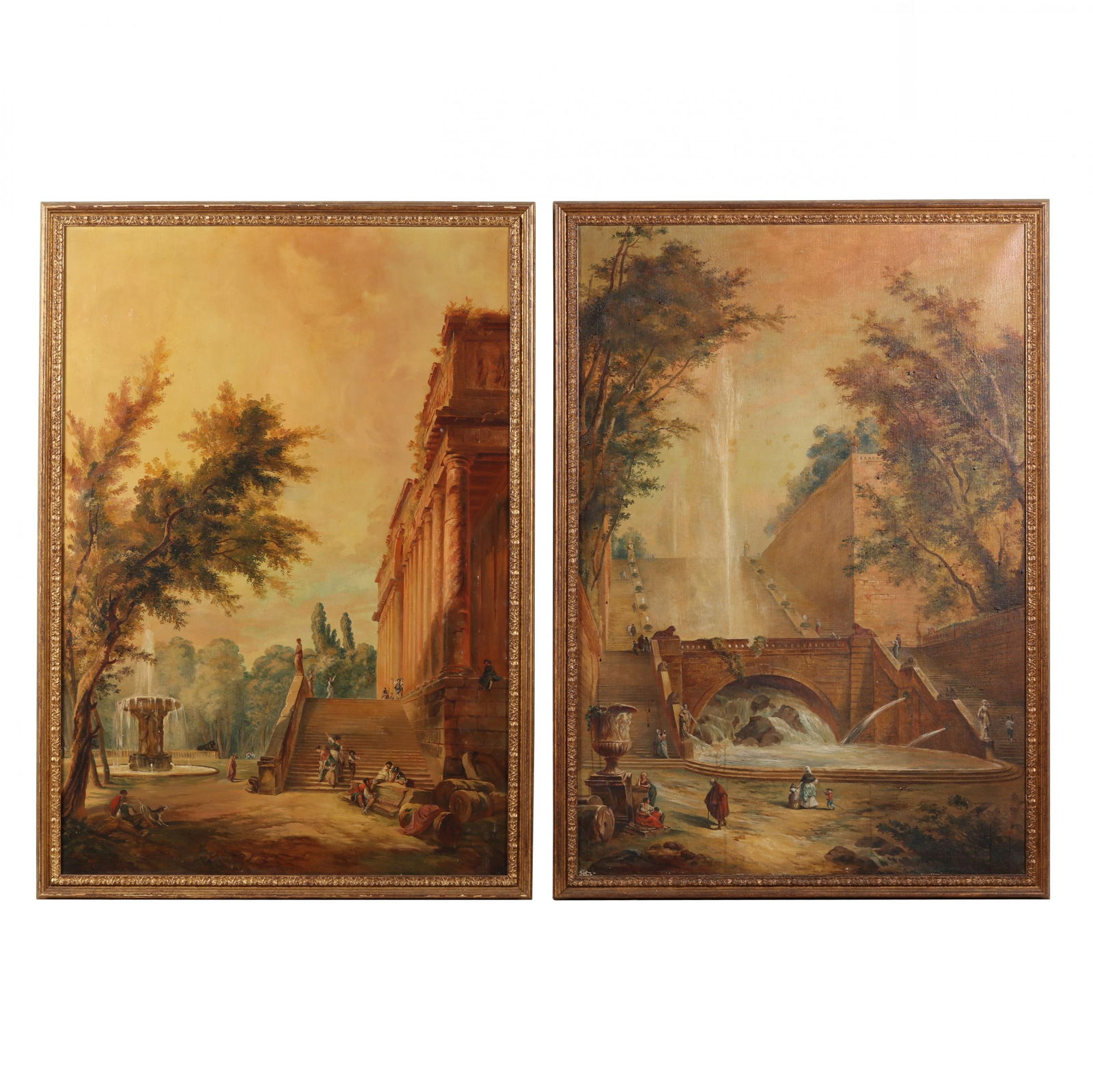 French School (Late 19th Century), Pair of Capriccio Landscapes (1 of 6)