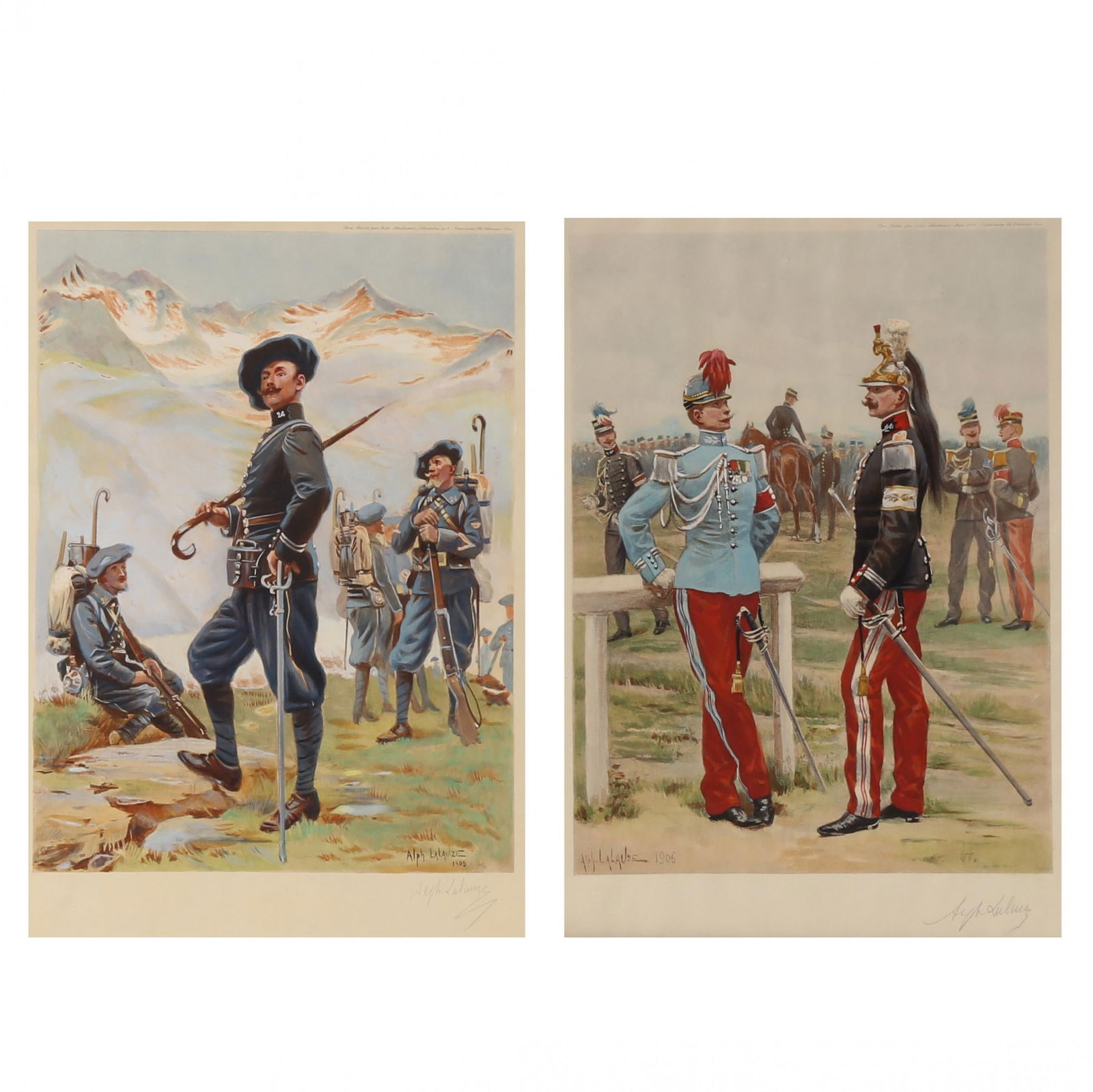 Alphonse Lalauze (French, 1872-1936),  Chasseurs Alpins  &  Offiiciers d'Etat (1 of 17)