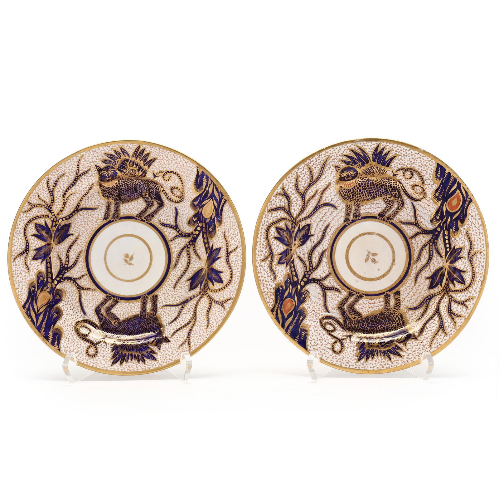 Rare Pair Worcester Japan Dragon Plates (1 of 8)