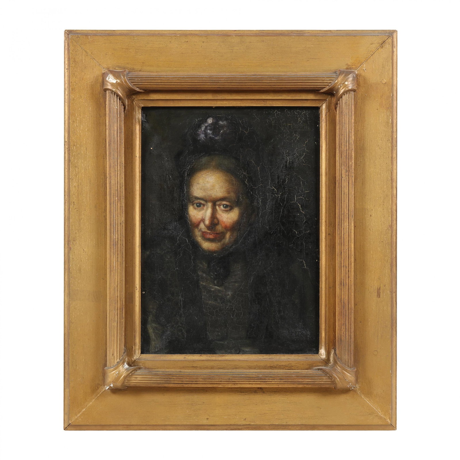 Hans Christian Hansen (Danish, 1861-1928), Portrait of a Lady: Hans Christian Hansen (Danish, 1861-1928), Portrait of a Lady oil on canvas, 1889, signed and dated at upper right corner, presented in a reeded giltwood frame. Stretcher size 13 x 9 1/2 in. Frame dim