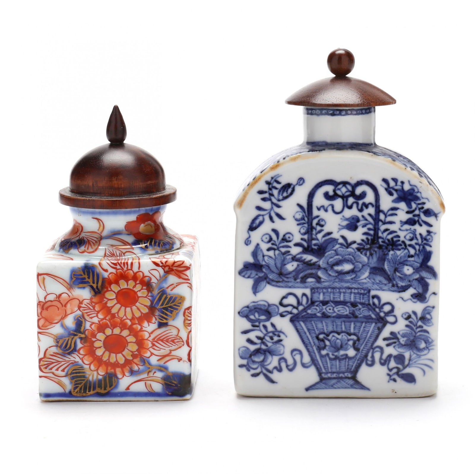 Two Chinese Export Porcelain Tea Caddies (1 of 4)