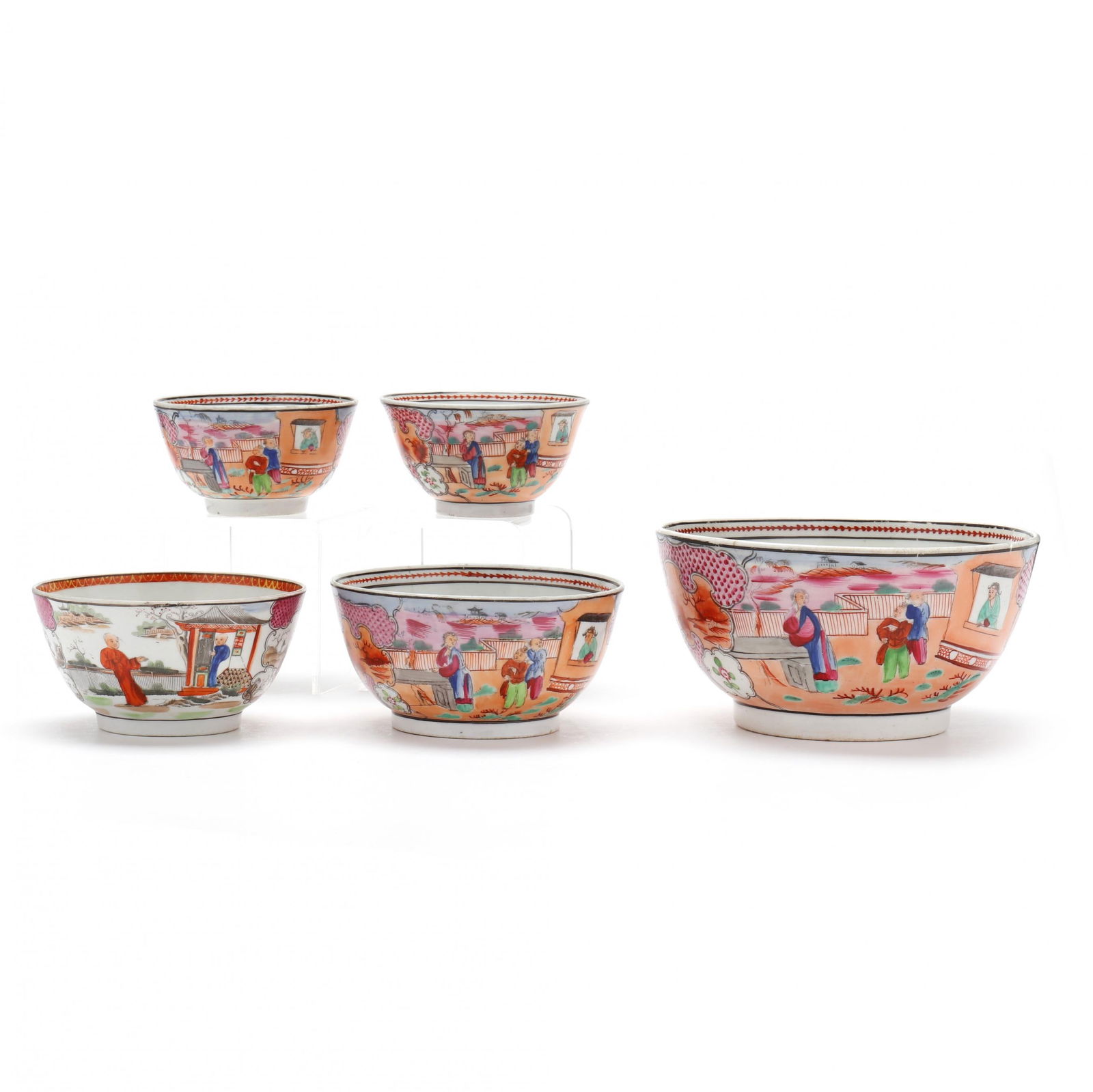 Group of Chinese Export Rose Mandarin Bowls (1 of 7)