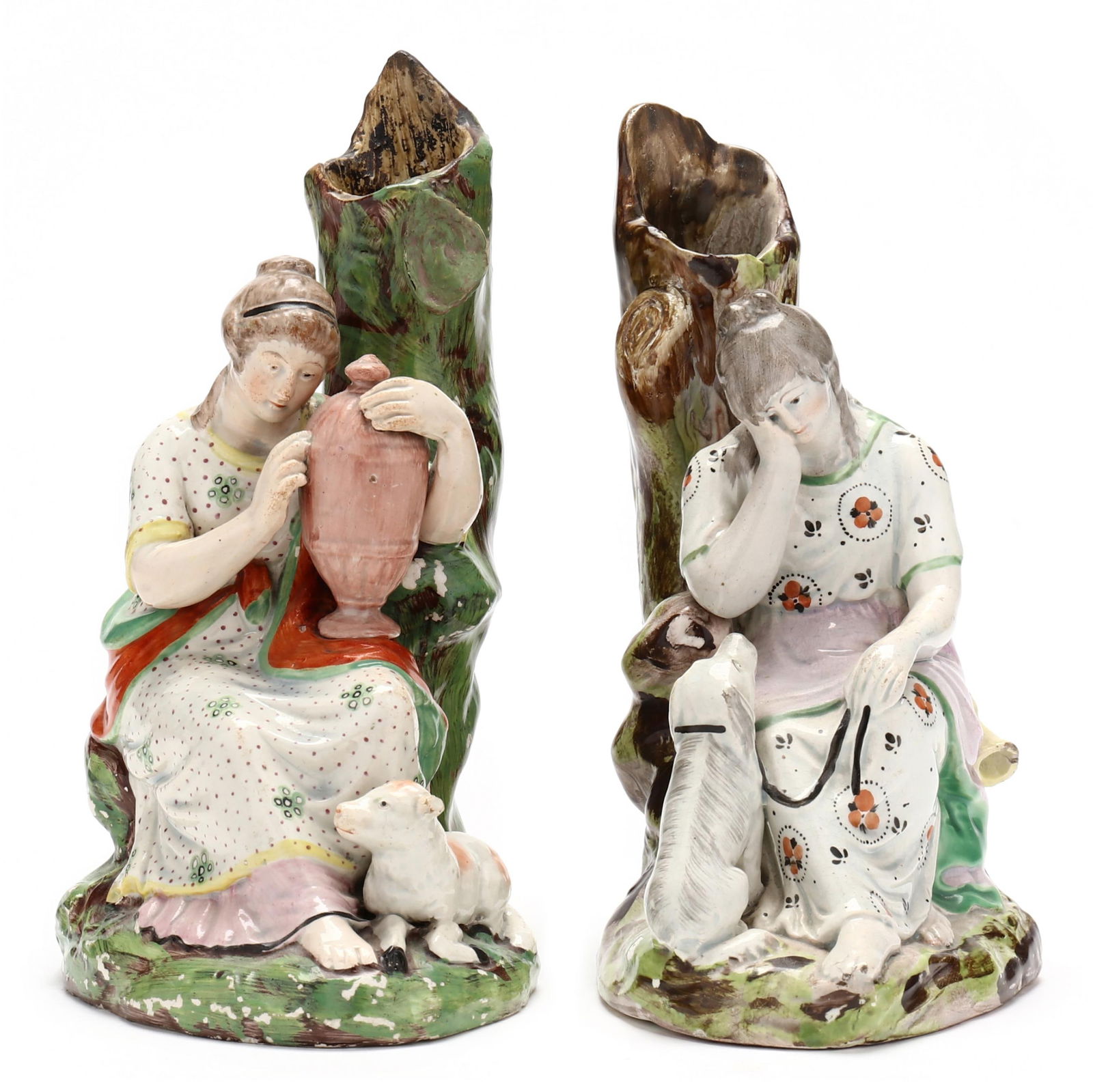 A Pair of Early Pearlware Spill Vases (1 of 12)