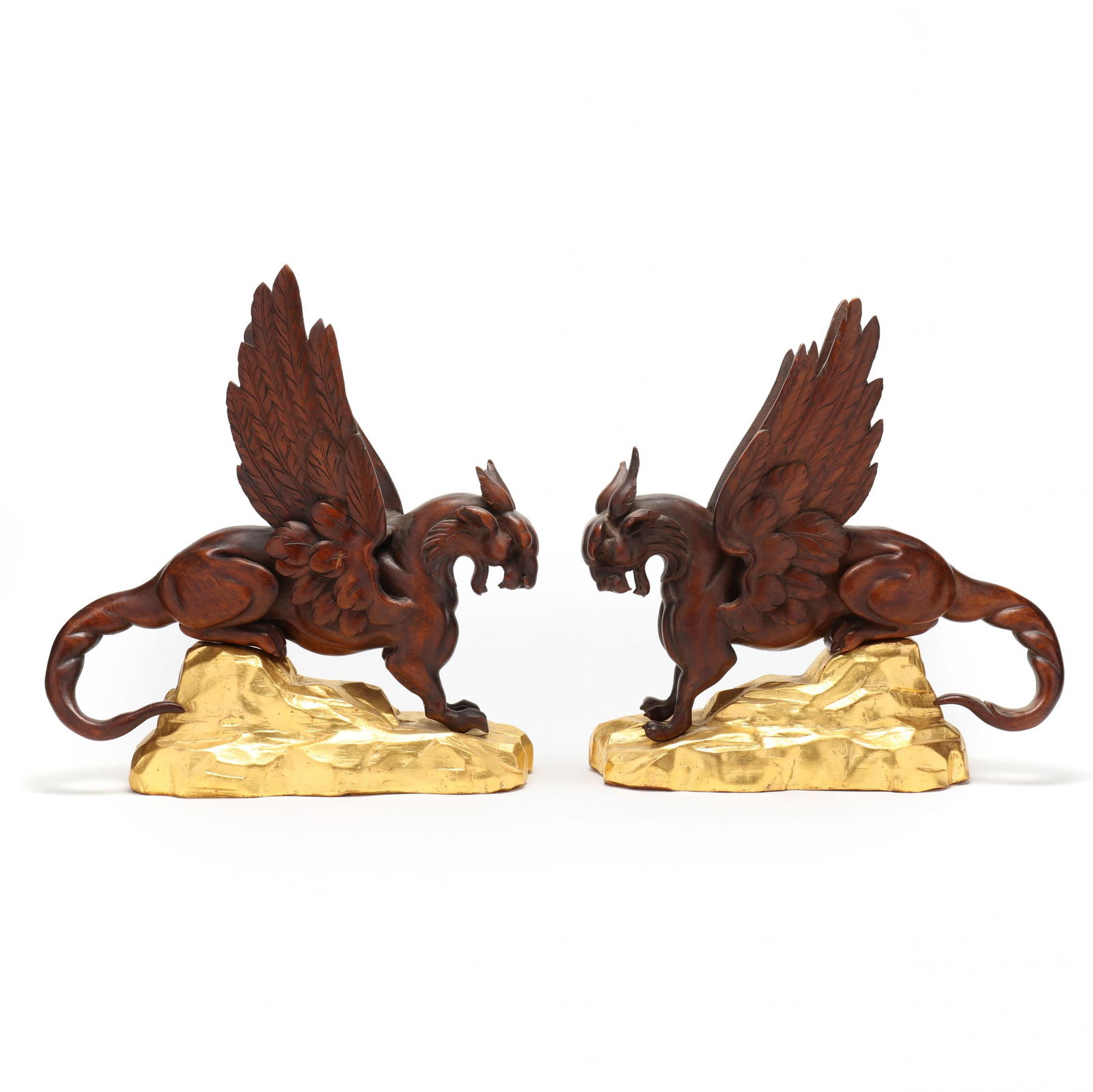 A Pair of Continental Carved Griffins on Giltwood Stands (1 of 17)