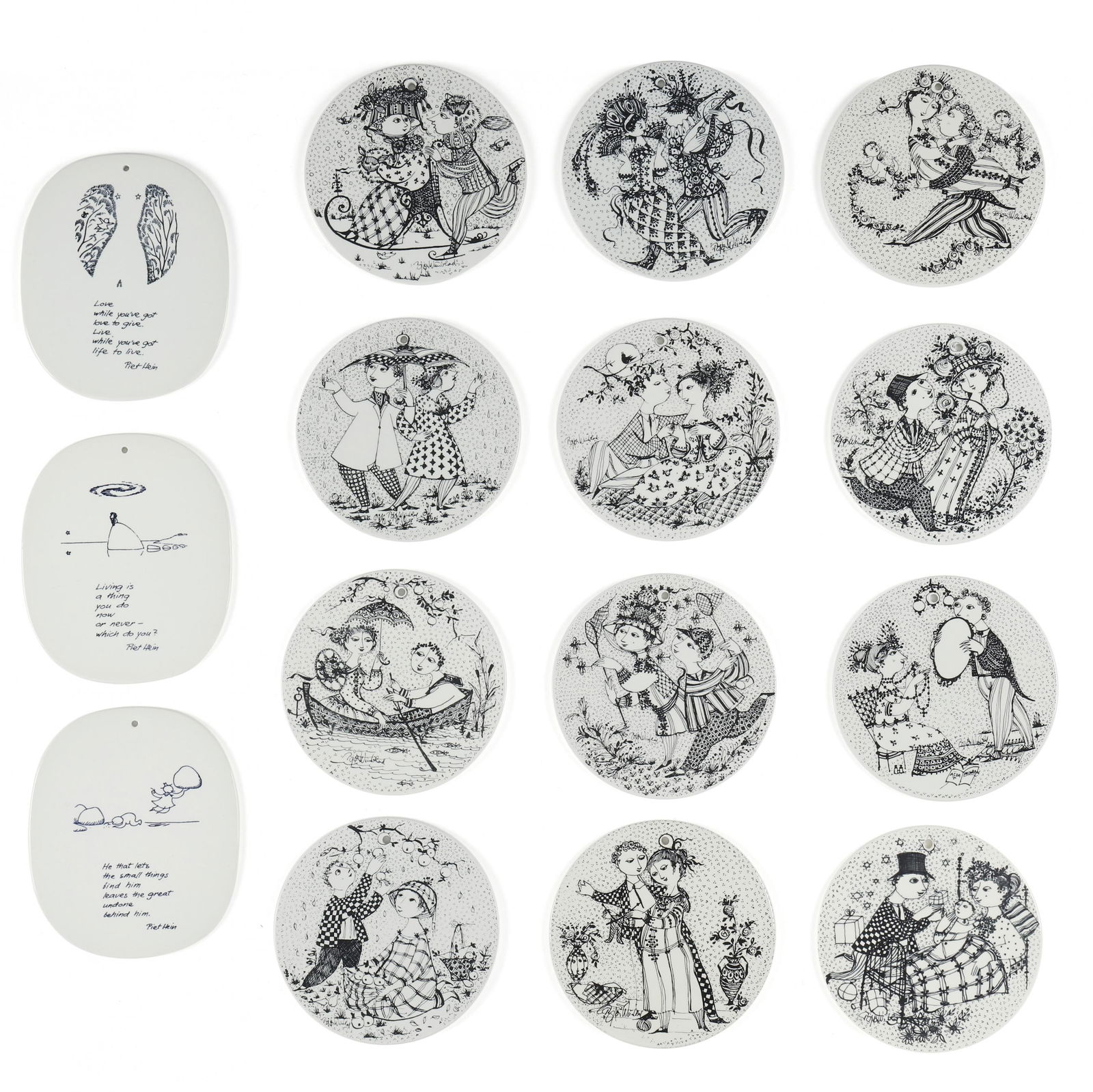 Grouping of Danish Porcelain Wall Plaques, Bjørn Wiinblad & Piet Hein (1 of 9)