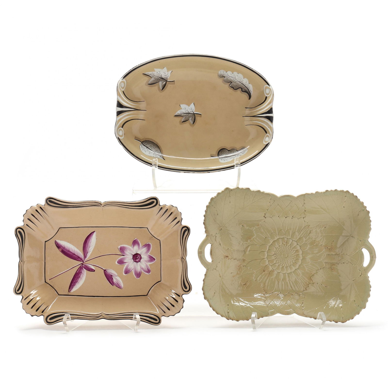 Three Antique Vegetable Serving Plates (1 of 9)