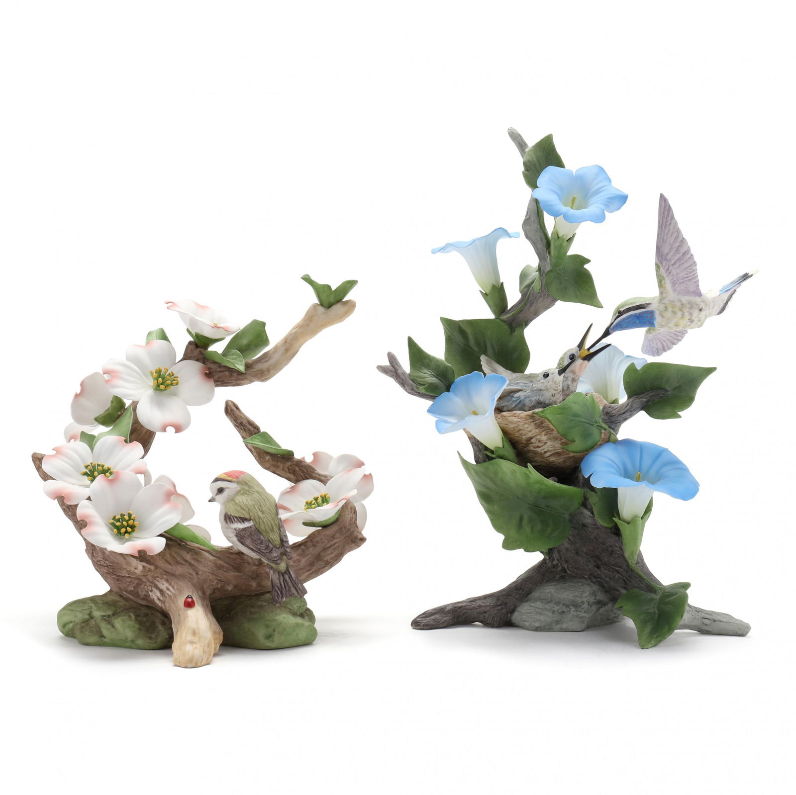 Boehm Porcelain, Two Figurals of Birds and Flowers (1 of 14)