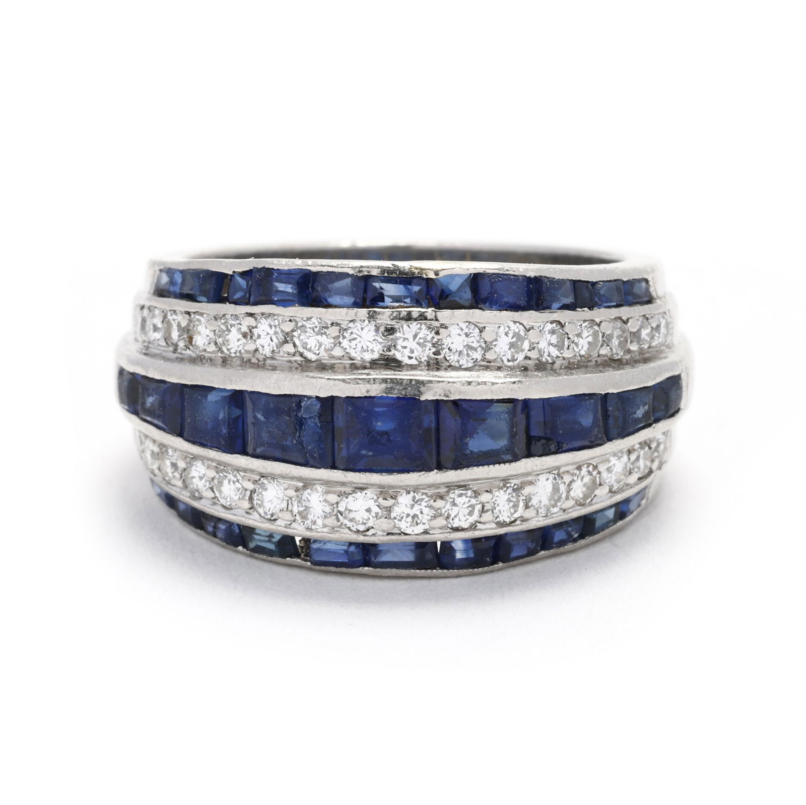 Vintage Platinum, Sapphire, and Diamond Ring (1 of 6)