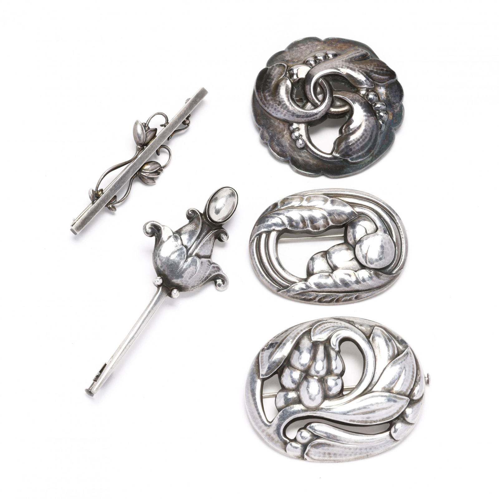 Five Sterling Silver Brooches, Georg Jensen (1 of 7)