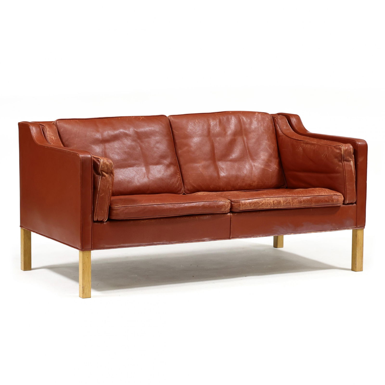 Borge Mogensen (Denmark, 1914-1972), Leather Settee (1 of 6)