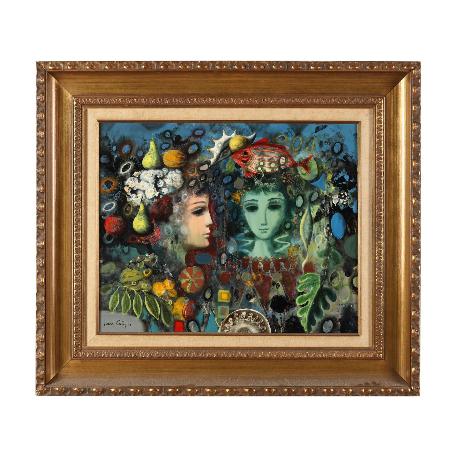 Jean Calogero (Italian, 1922-2001), Two Figures with Sea Creatures & Fruit (1 of 5)