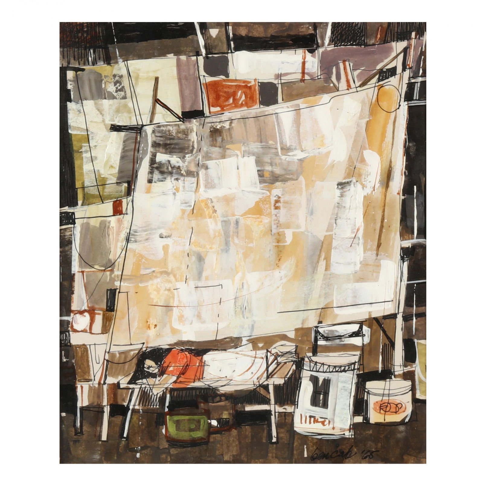 Benedicto 'BenCab' Cabrera (Filipino, b. 1942), Clotheslines (1 of 7)