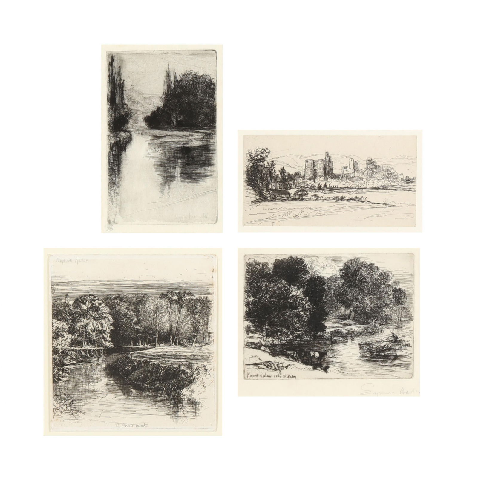 Francis Seymour Haden (English, 1818-1910), Group of Four Etchings (1 of 10)