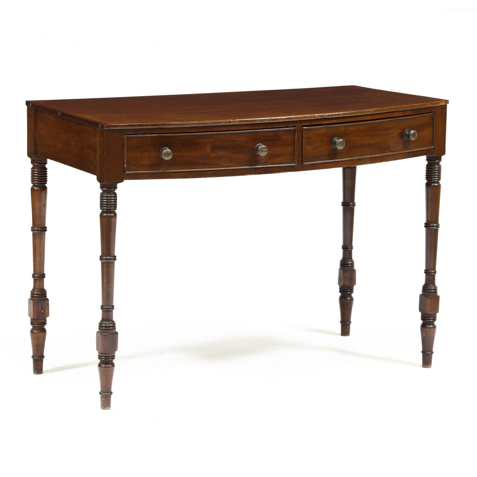 Edwardian Mahogany Bow-Front Writing Desk (1 of 6)