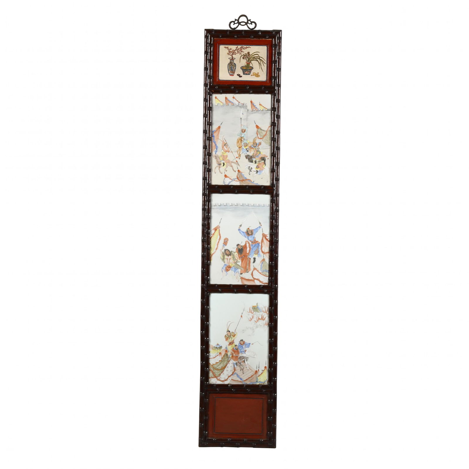 A Chinese Framed Set of Three Painted Porcelain Plaques (1 of 7)