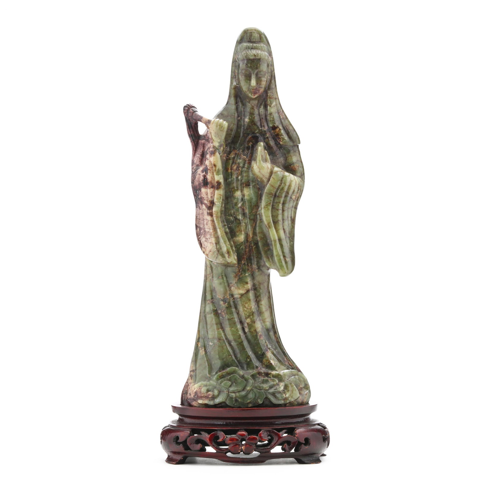 A Chinese Carved Hardstone Figure of Guanyin (1 of 9)