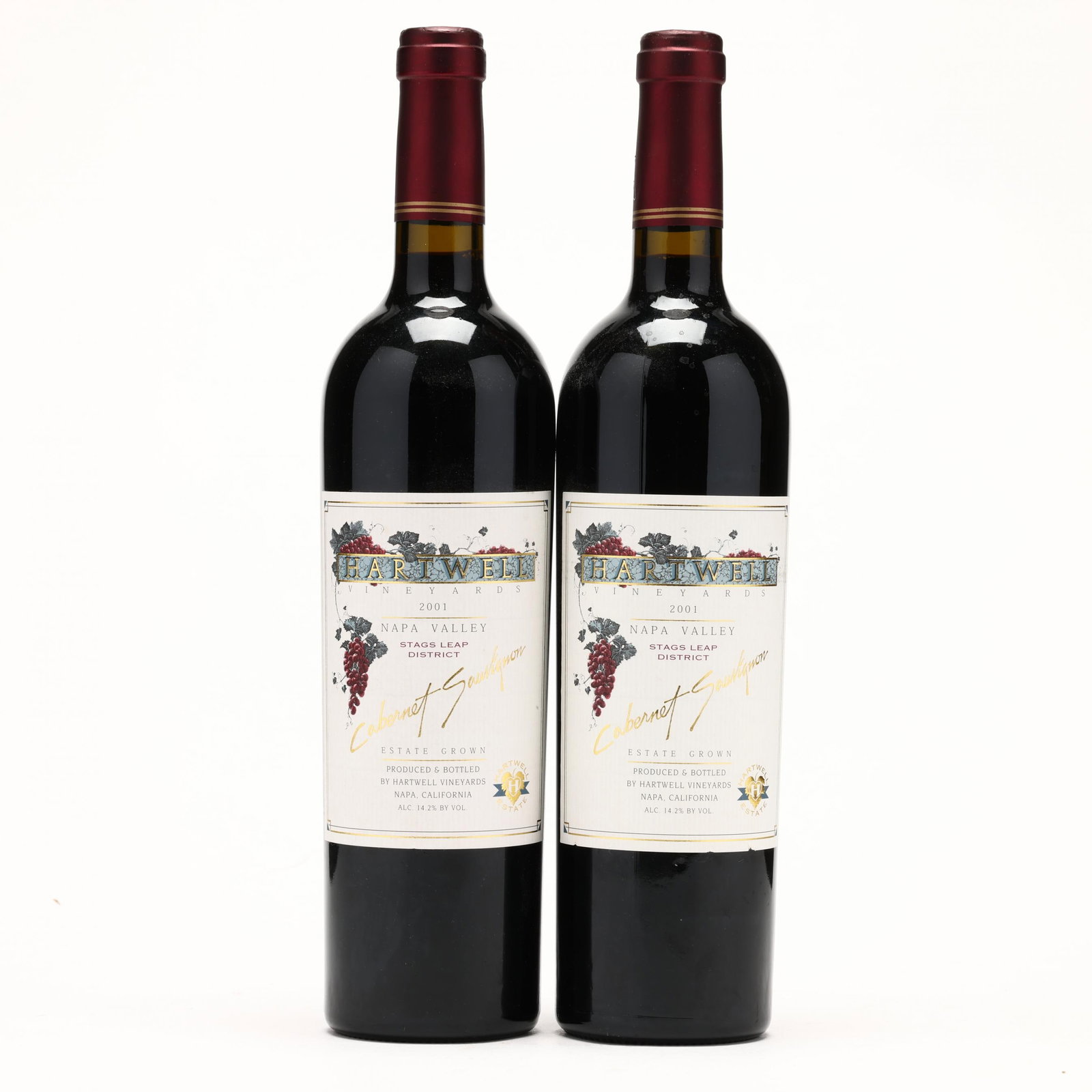 Hartwell Vineyards - Vintage 2001: Hartwell Vineyards - Vintage 2001 Vintage 2001, Hartwell Vineyards, Estate, Cabernet Sauvignon, Stags Leap District, Napa Valley, 2 into neck, 2snc (2 750 ml)