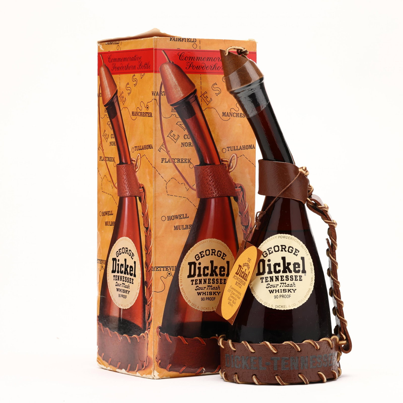George Dickel Tennessee Sour Mash Powderhorn Bottle: George Dickel Tennessee Sour Mash Powderhorn Bottle The buyer acknowledges that he/she is acting within compliance with their state and local laws in regards to the purchase, transportation and delive