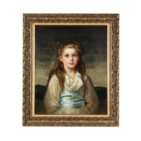 Mary Lemon Waller (British, 1851-1931), Portrait of a Young Girl