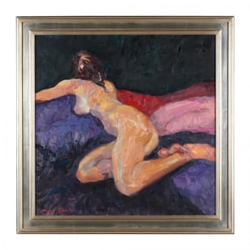 James P. Kerr (American, b. 1953),  Nude on Indigo