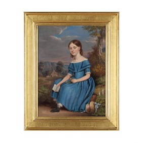 American School (19th Century), Portrait of a Young Girl with a Book