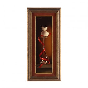 Gerald Stinski (American, 1929-2015), Still Life with Wine Glass, Ribbon, And Egg Shells