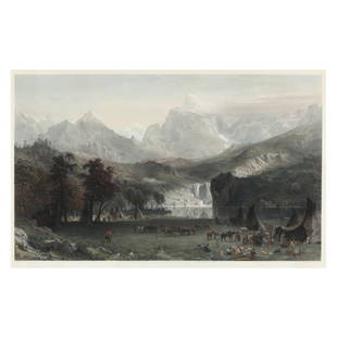 after Albert Bierstadt (German/American, 1830-1902), The Rocky Mountains: after Albert Bierstadt (German/American, 1830-1902), The Rocky Mountainshand-colored steel etching and engraving, published 1866, engraved by James David Smillie (American, 1833-1909), published by Ed