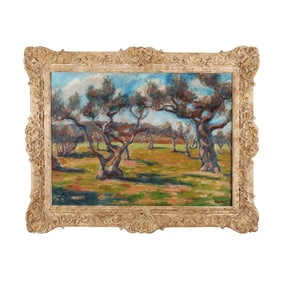 Dick Beer (English, 1893-1938),  Champ d'Olivier Dans le Sahel