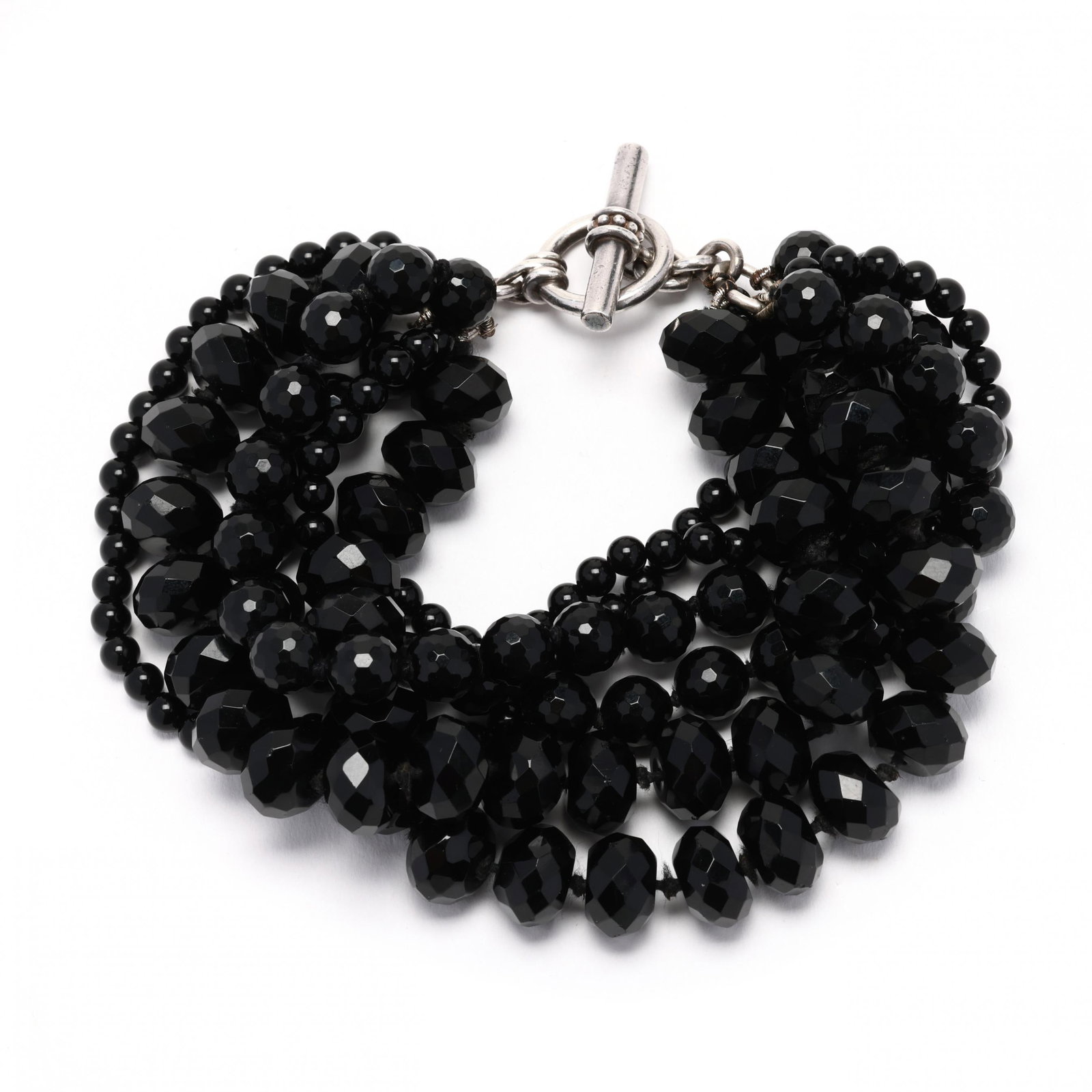 Six Strand Faceted Black Onyx Bead Bracelet, Slane & Slane (1 of 4)