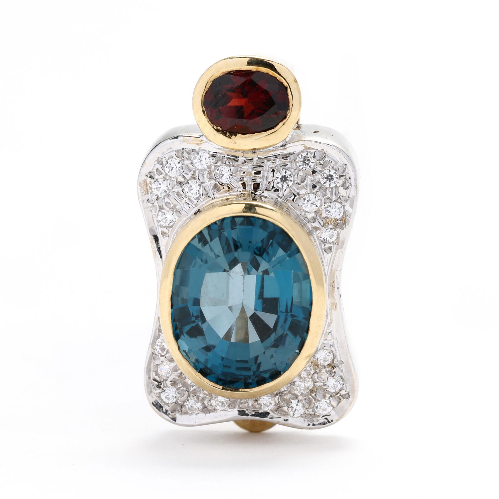 Bi-Color Gold and Gem-Set Pendant (1 of 3)