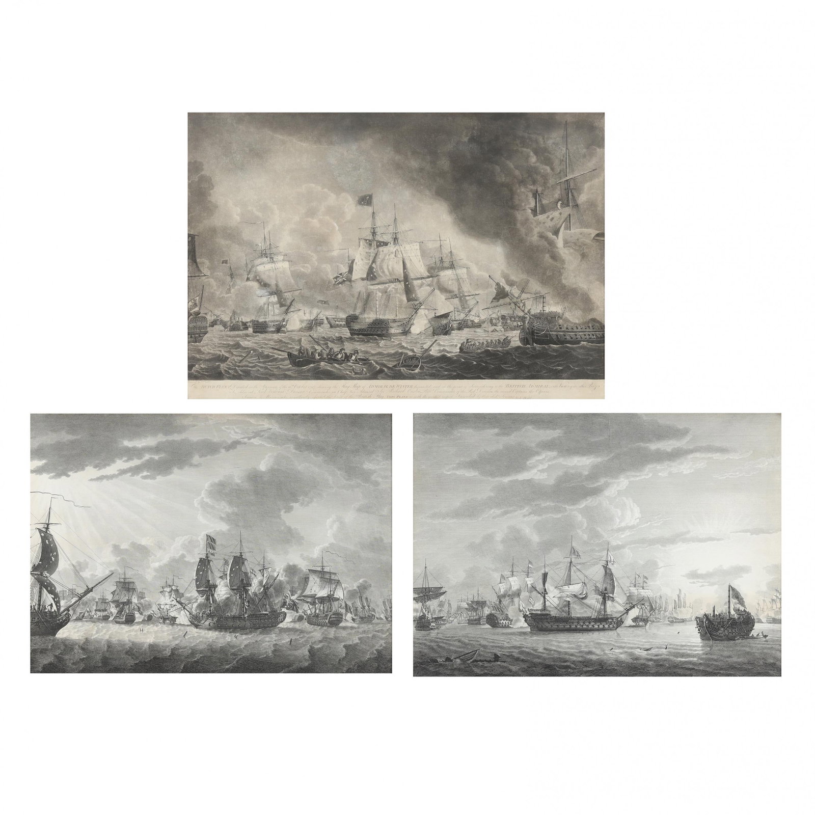 Robert Dodd (English, 1748-1815), Three Maritime Engravings (1 of 12)