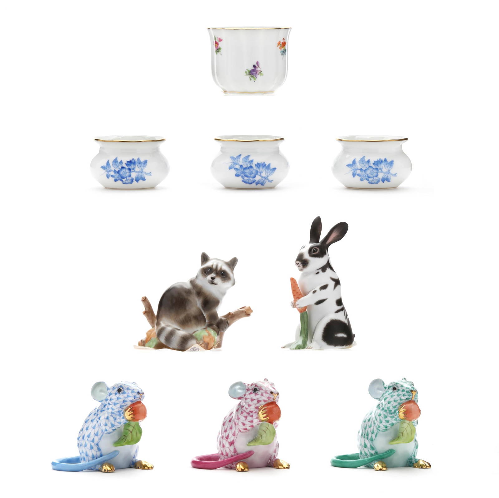 A Selection Of Nine Boxed Herend Auction