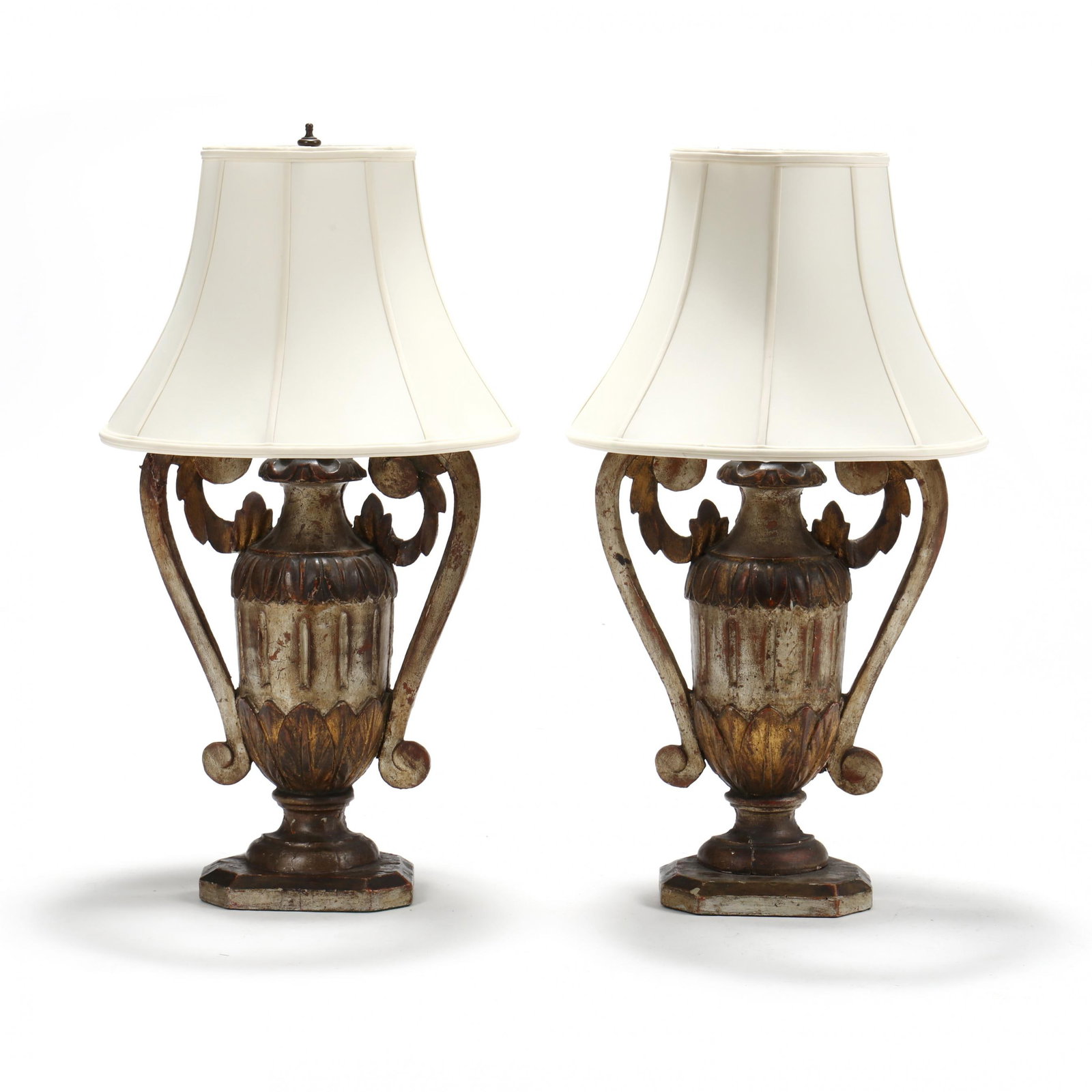 Pair of Continental Carved Urn Table Lamps (1 of 15)