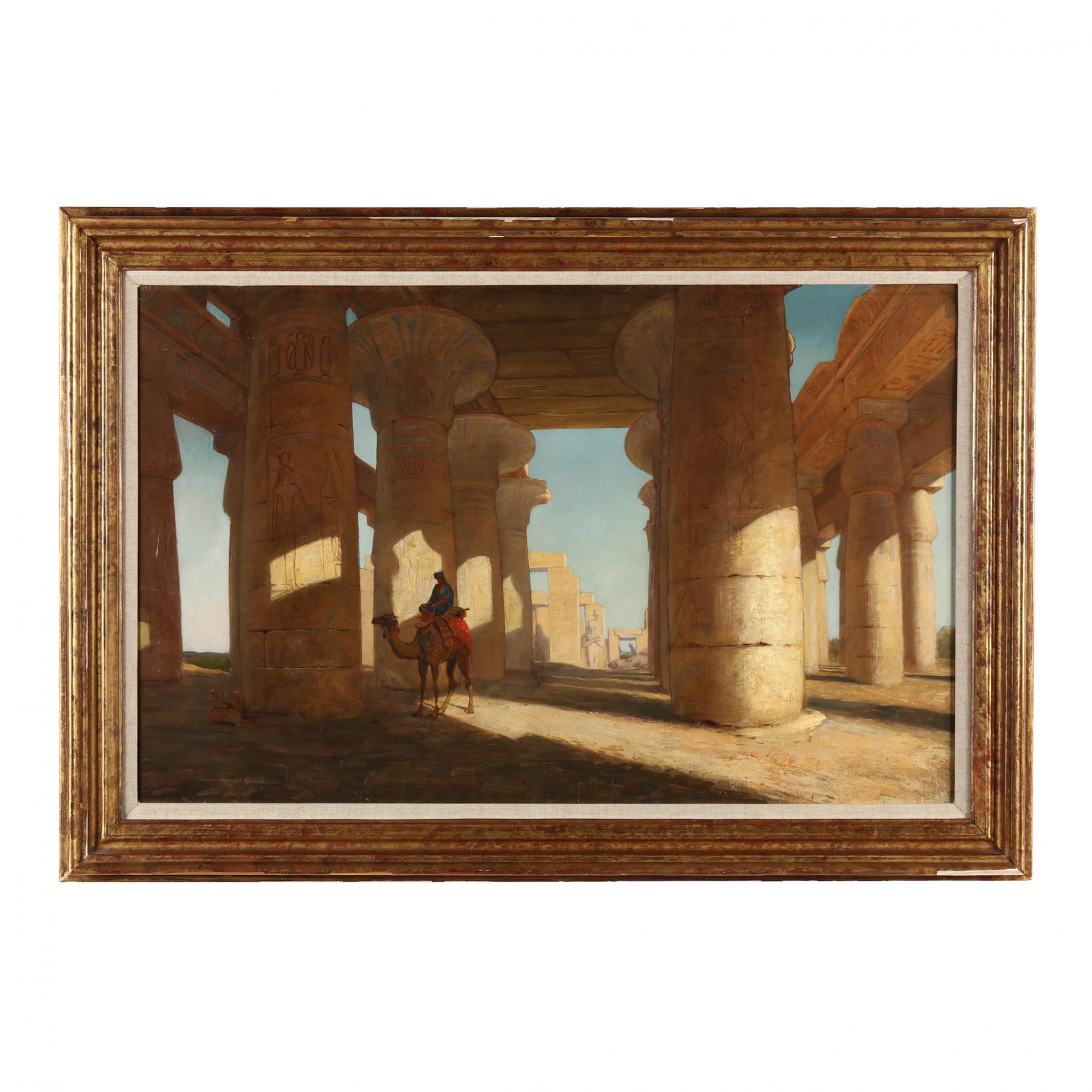 An Orientalist Painting with a Rider in Egyptian Ruins (1 of 4)