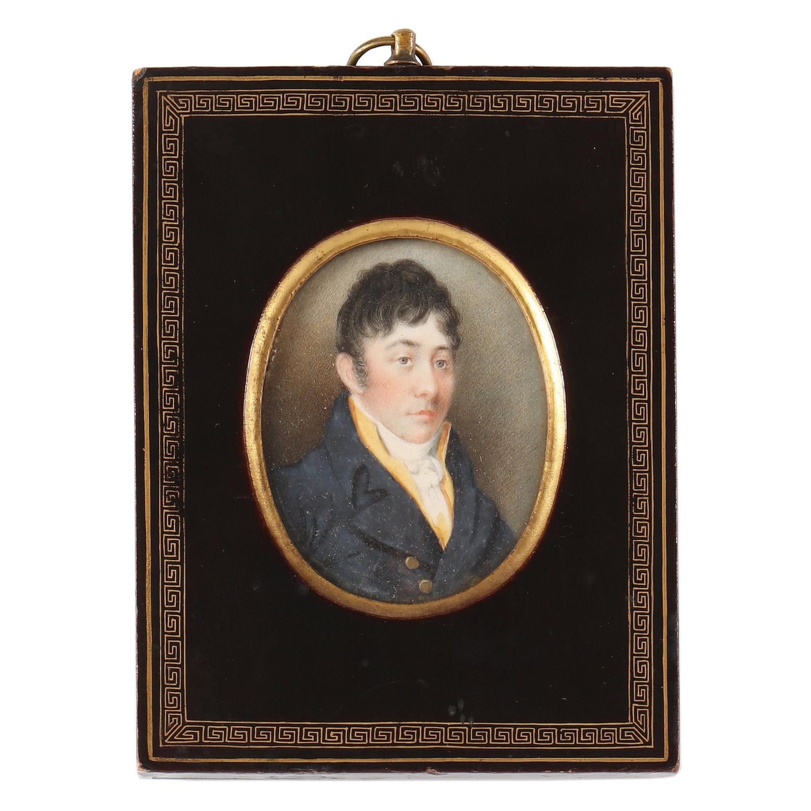 British School (19th century), Portrait Miniature of a Gentleman in Blue Coat (1 of 3)