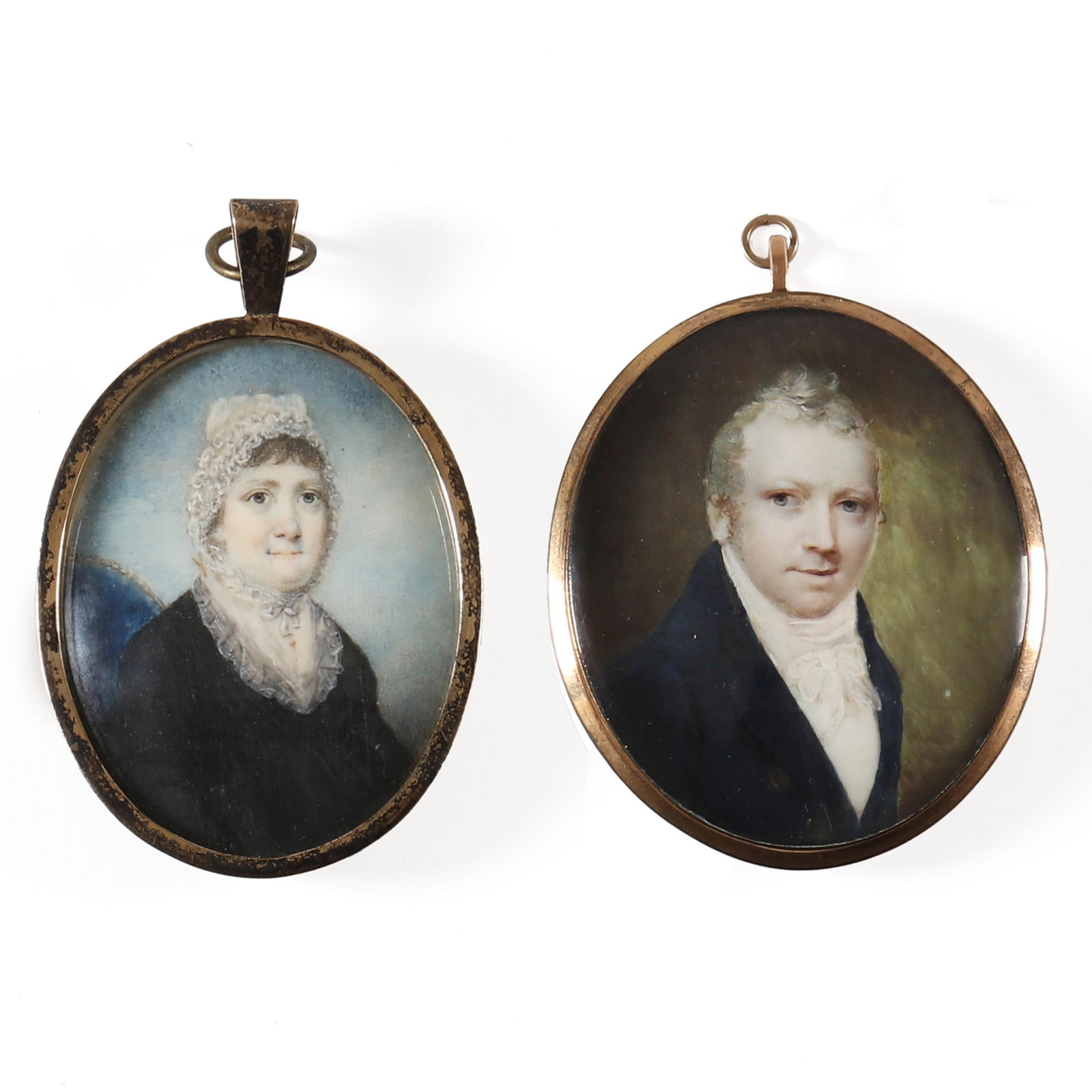 British School (Early 19th Century), Two Portrait Miniatures in Pendant Cases (1 of 4)