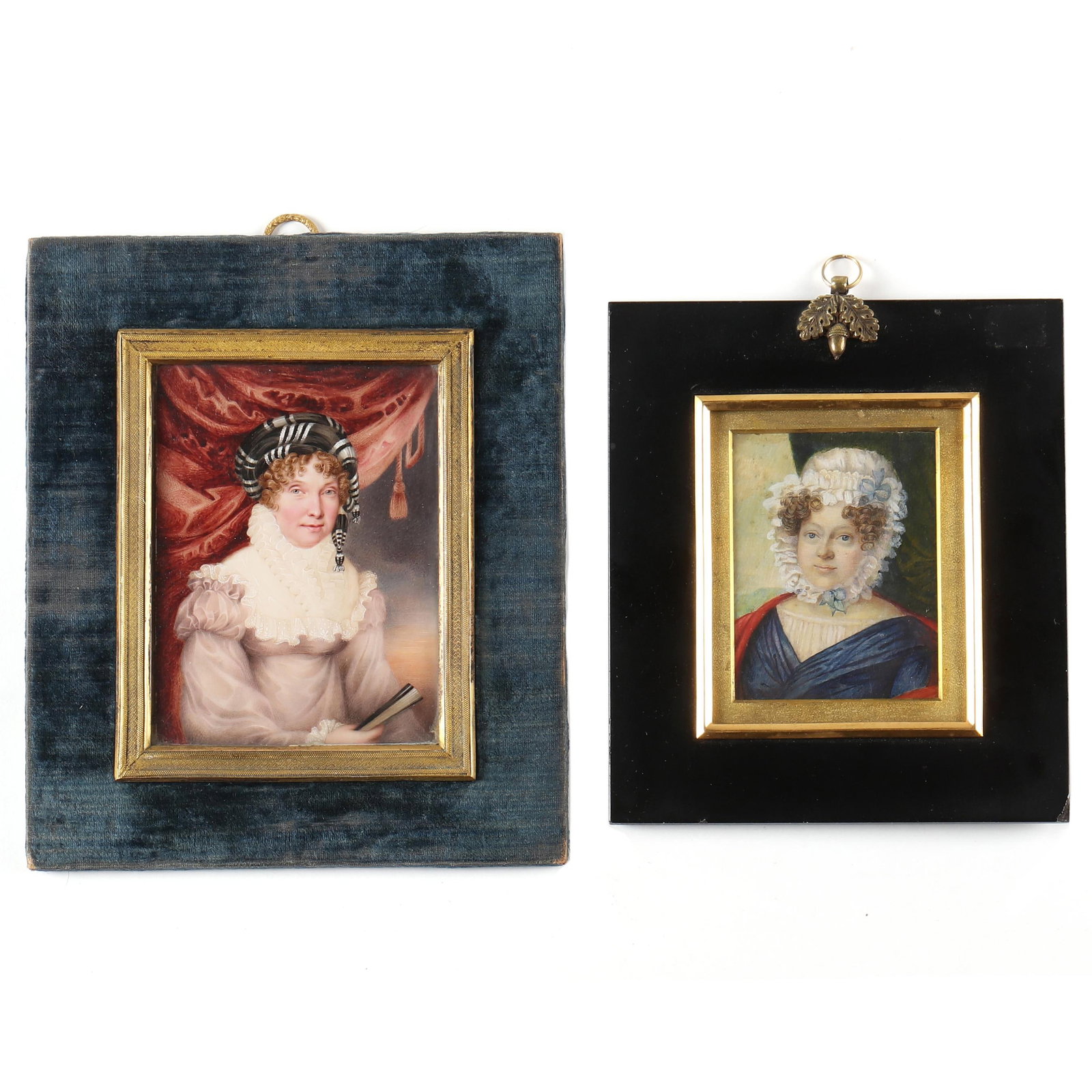Continental School (19th century), Two Miniature Portraits of Ladies (1 of 5)