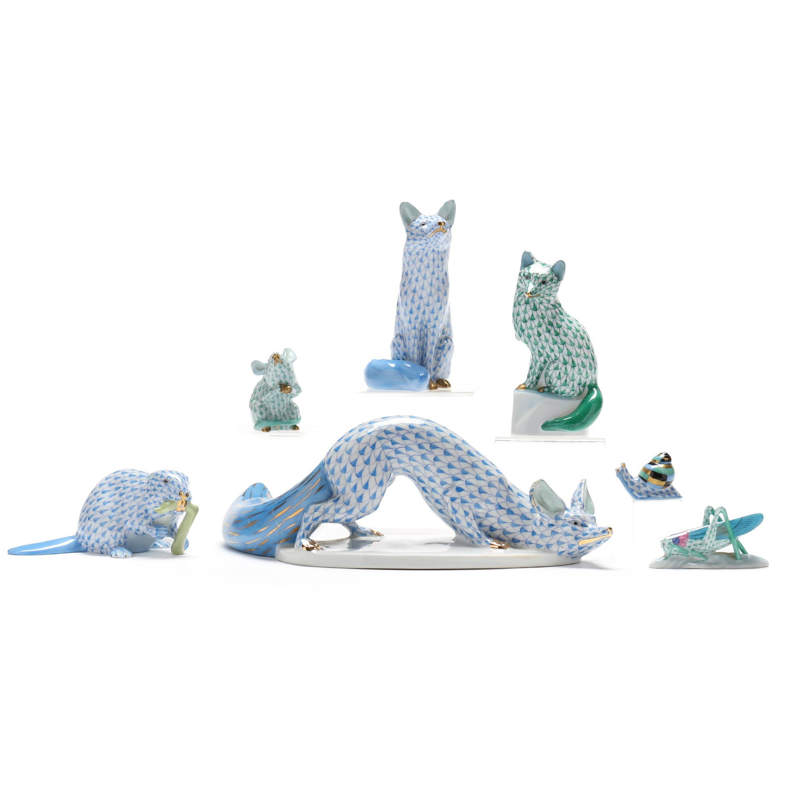 Seven Herend Fishnet Figures (1 of 10)